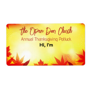 Thanksgiving Fall Gathering Paper Label Name Tag