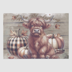 Thanksgiving Fall Highland Cow Tissue Paper