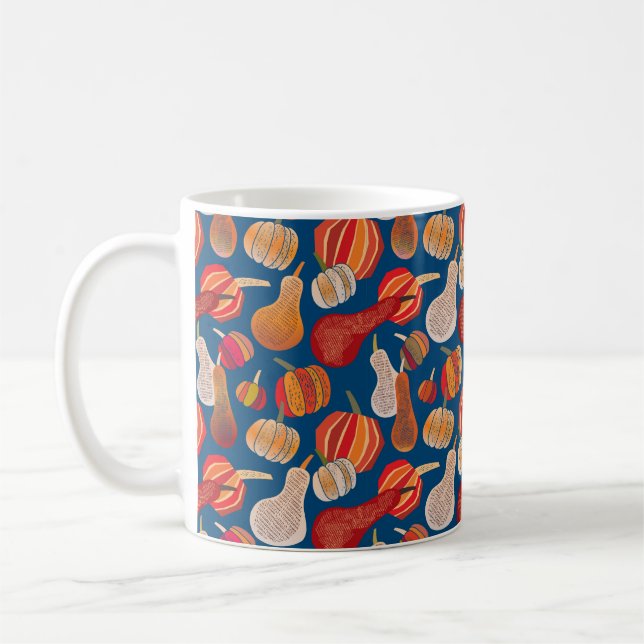 Thanksgiving. Fall. illustration with pumpkin.  Coffee Mug (Left)