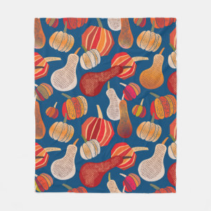 Thanksgiving. Fall. illustration with pumpkin. Fleece Blanket