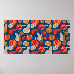 Thanksgiving. Fall. illustration with pumpkin.  Poster