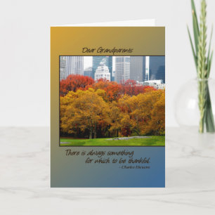 Thanksgiving Fall in Central Park for Grandparents Holiday Card