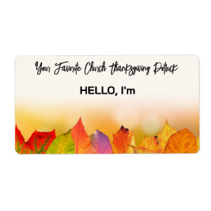 Thanksgiving Fall Leaf Border Paper Label Name Tag