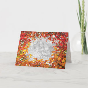 Thanksgiving Fall Leaf Circle (photo frame) Holiday Card