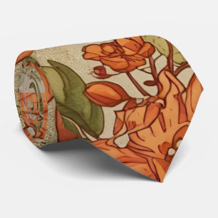 Thanksgiving, Fall Leaves and Pumpkins Pattern Nec Tie