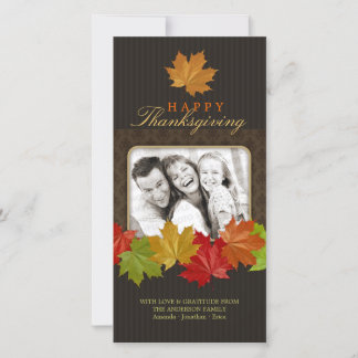 Thanksgiving Fall Leaves photo card