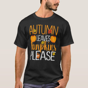 Thanksgiving Fall Mom  Autumn Leaves and Pumpkin P T-Shirt