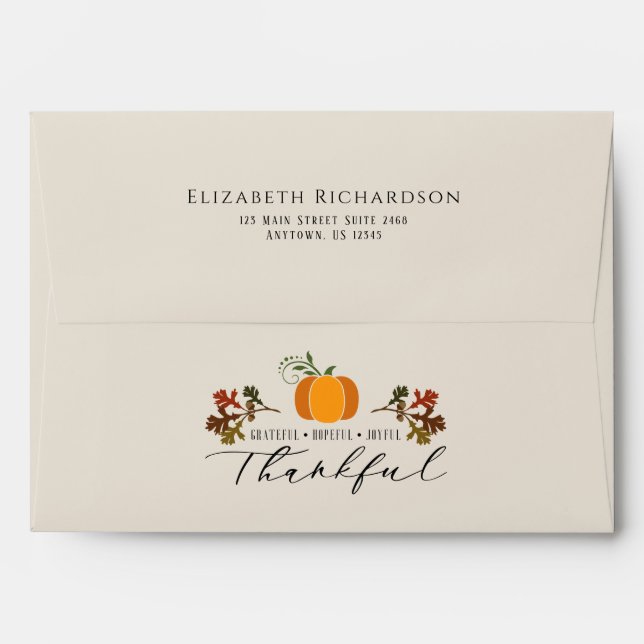 Thanksgiving Fall Pumpkin Thankful Envelopes (Back (Top Flap))