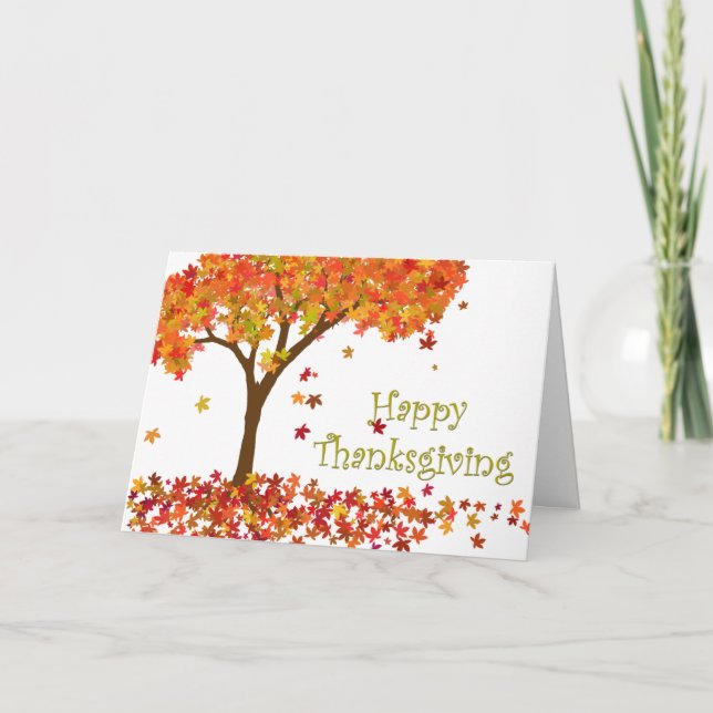 Thanksgiving Fall Tree Card (Front)