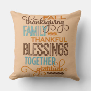 Thanksgiving Family Blessings Cushion