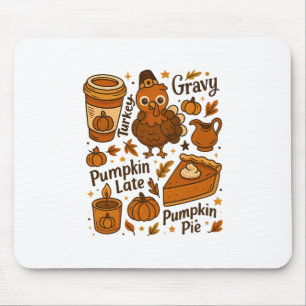Thanksgiving Family Dinner Funny Turkey Gravy Pump Mouse Mat