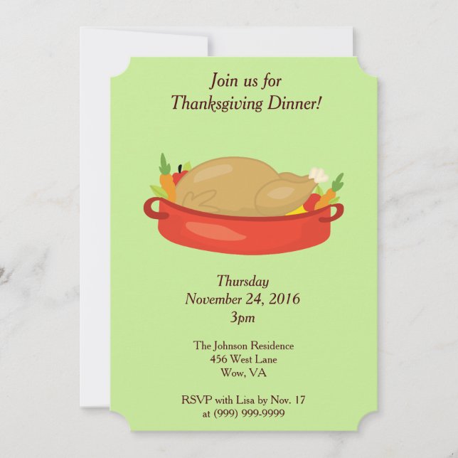 Thanksgiving Family Dinner Invitation (Front)