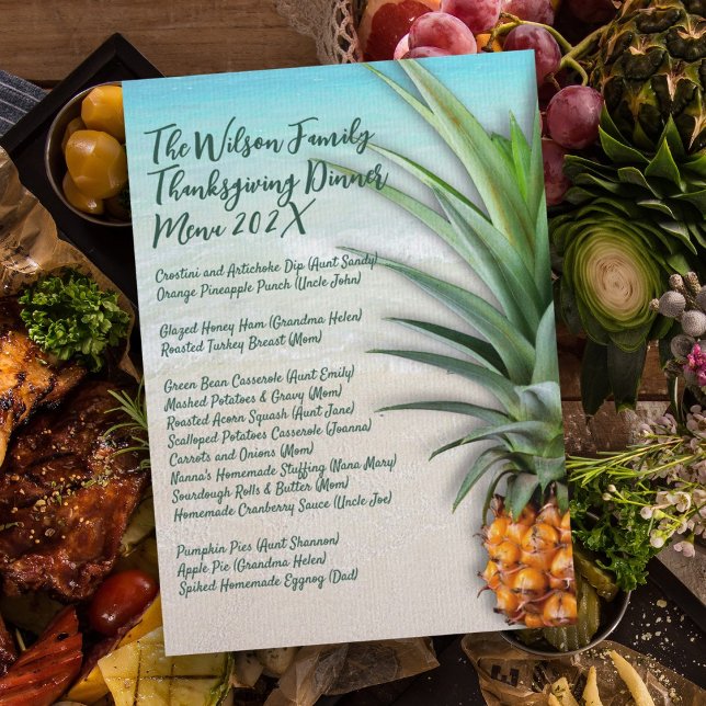 Thanksgiving Family Dinner Pineapple Menu Template (Creator Uploaded)