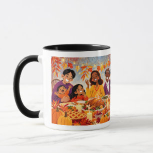 Thanksgiving Family Feast Cosy Autumn Mug