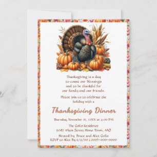 Thanksgiving Family Friends Dinner Invitation