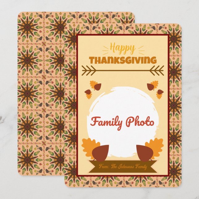 Thanksgiving Family Photo Card  (Front/Back)