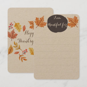Thanksgiving Family Table Activity   Thankful List Invitation