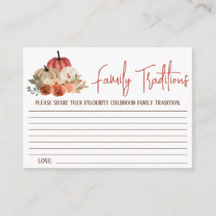 Thanksgiving Family Traditions Game, Baby Shower Enclosure Card