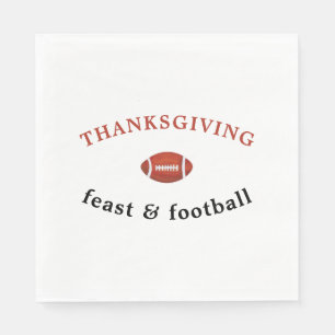 Thanksgiving Feast and Football Dinner Party Napkin