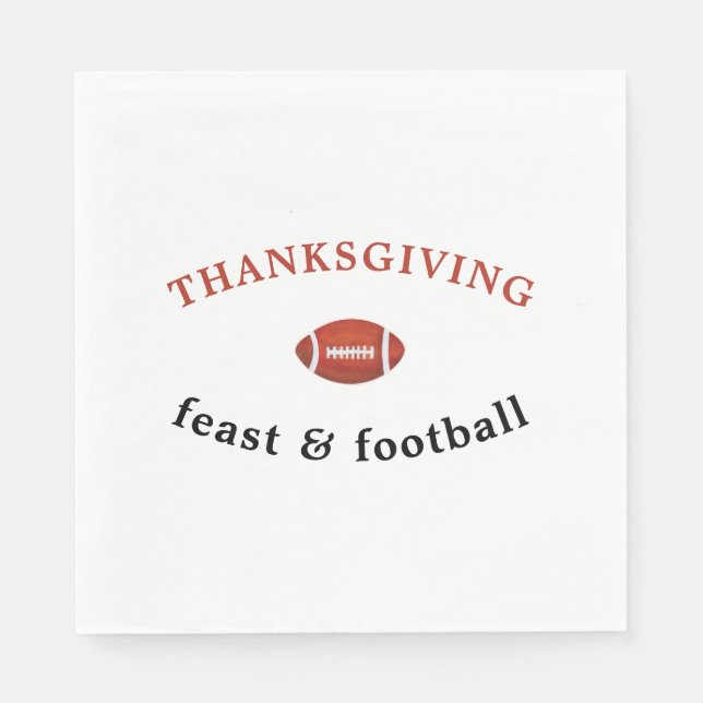 Thanksgiving Feast and Football Dinner Party Napkin (Front)