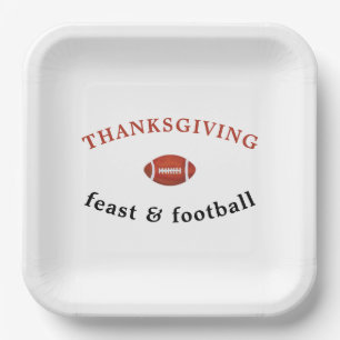 Thanksgiving Feast and Football Dinner Party Paper Plate