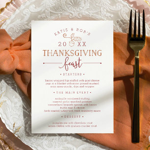 Thanksgiving Feast Custom Dinner Menu