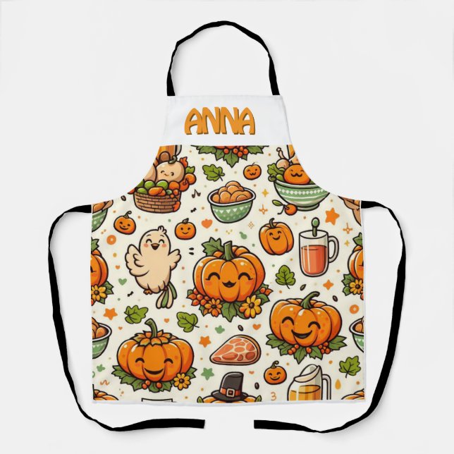 Thanksgiving feast family apron (Front)