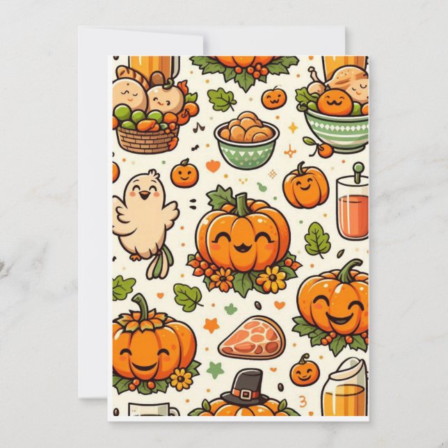 Thanksgiving feast family invitation (Front)