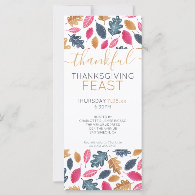 Thanksgiving Feast Woodland Leaf Pattern (Front)