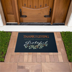 Thanksgiving   Feeling Grateful Modern Eucalyptus  Doormat