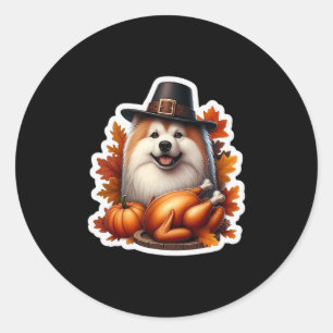 Thanksgiving Finnish Lapphund Dog Owner Mom Dad Lo Classic Round Sticker