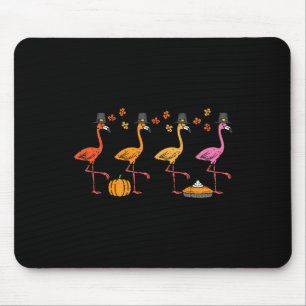 Thanksgiving Flamingos Funny Fall Autumn Bird Men  Mouse Mat