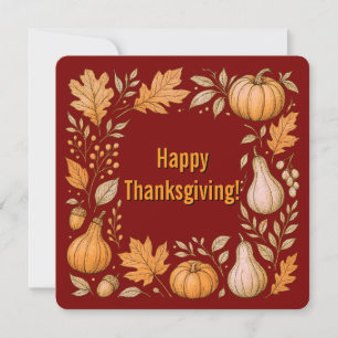 Thanksgiving Flat Thank You Card