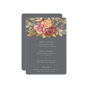 Thanksgiving Floral Border Flat 3 Course Menu
