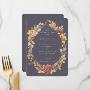 Thanksgiving Floral Frame Flat 3 Course Menu