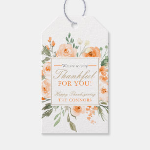Thanksgiving Floral Thank You Gift Tags