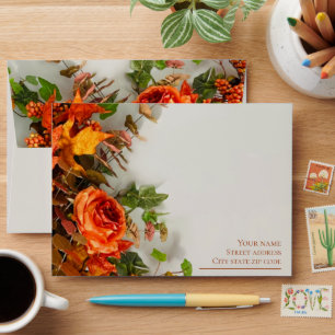 Thanksgiving Florals Holiday  Envelope