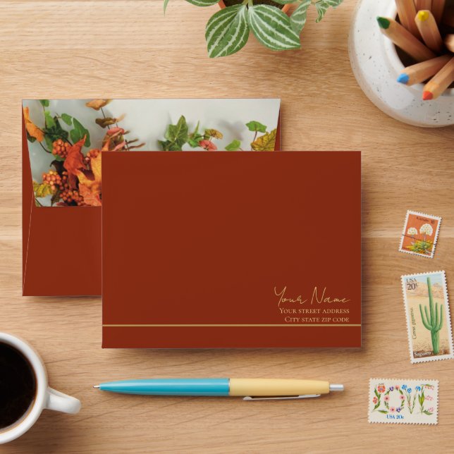 Thanksgiving Florals Holiday Spice Envelope (Desk)