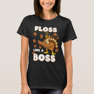 Thanksgiving Floss Like A Boss Turkey Pilgrim Boys T-Shirt