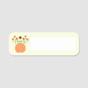Thanksgiving Flowers in Pumpkin Name Tag
