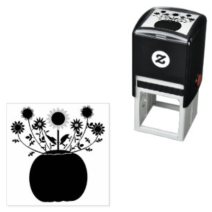 Thanksgiving Flowers in Pumpkin Self-inking Stamp
