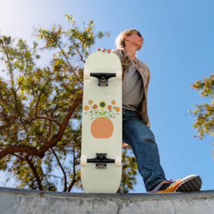 Thanksgiving Flowers in Pumpkin Skateboard