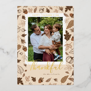 Thanksgiving Foil Holiday Card