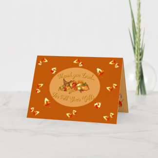 Thanksgiving Folded Foil Greeting Card