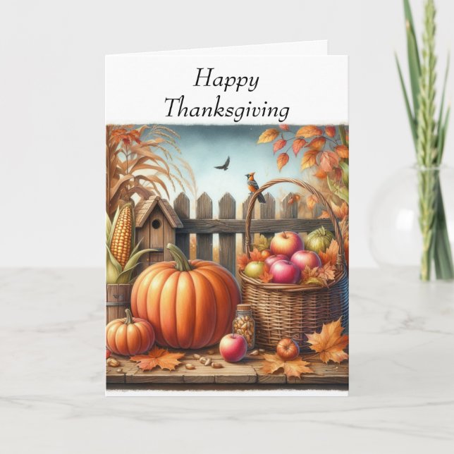 Thanksgiving Folded Holiday Card (Front)