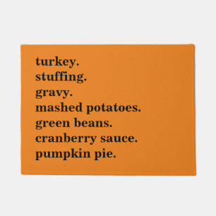Thanksgiving Food Dinner List Personalised Doormat