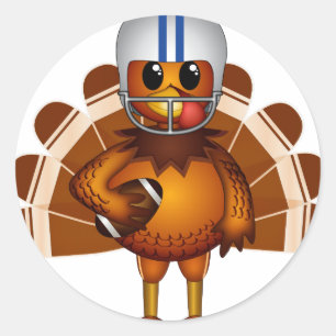 Thanksgiving Football Classic Round Sticker