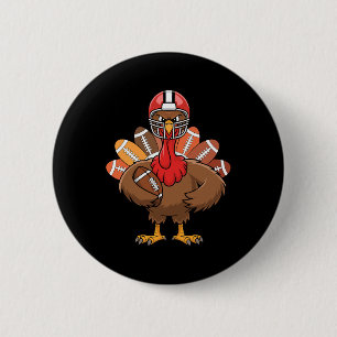 Thanksgiving Football Cool Football Turkey For Men 6 Cm Round Badge