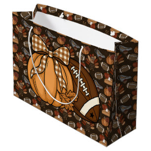 Thanksgiving Football  Large Gift Bag