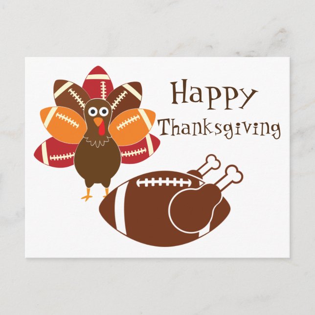 Thanksgiving Football  Postcard (Front)